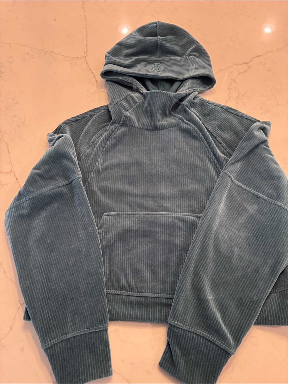 lululemon athletica Teal Ribbed Velour Hoodie